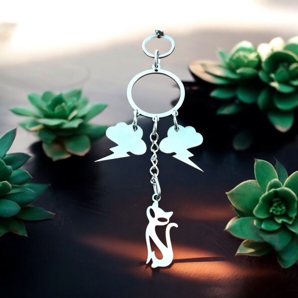 🆕 Thunderstorms and Cats Pendant Necklace Stainless Steel